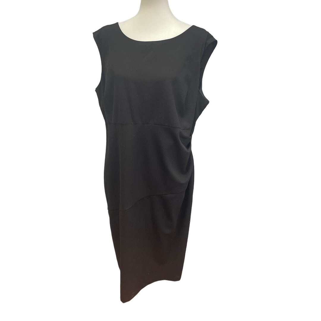 New Rafaella Woman Plus Size 16W Sleeveless Side Gathered Sheath Dress LBD