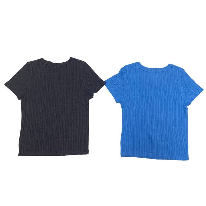 2 New American Eagle Womens Small Short Sleeve Crew Neck Textured Tee Shirts
