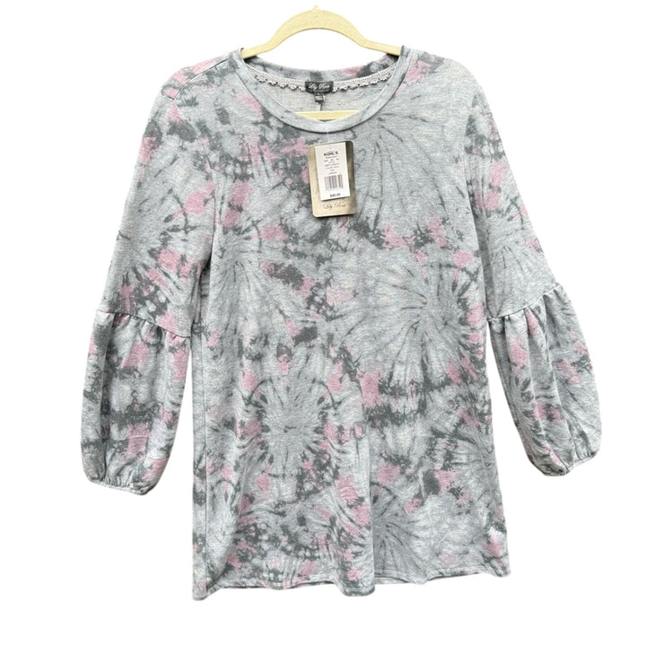 NWT New Lily Rose Juniors Large Tie Dye Long Sleeve Crew Neck Sweatshirt Dress