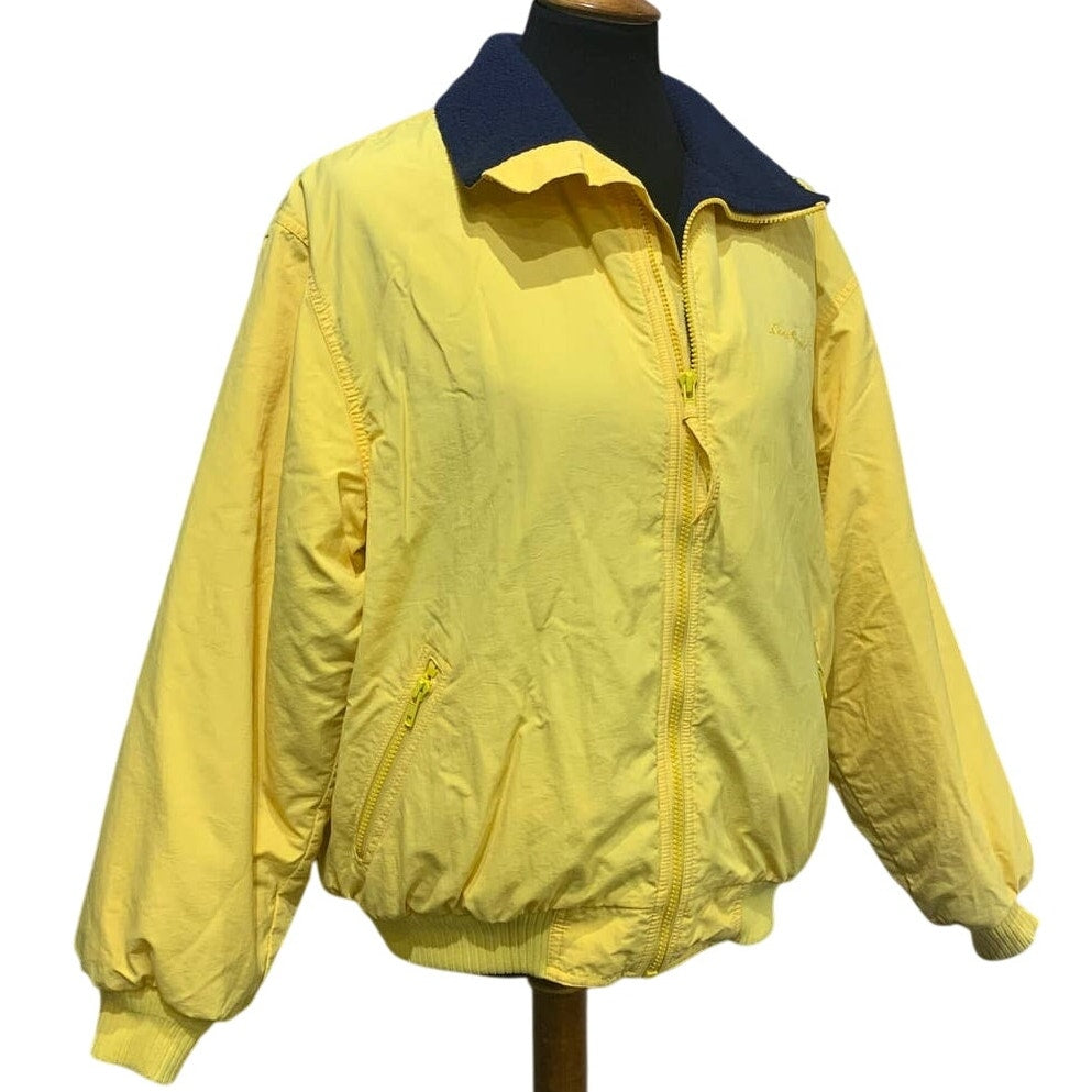 Eddie Bauer Womens Large Nylon Full Zip Coat Thermal Fleece Lined Warm Jacket