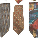 6 Gold Red Silver Polka Dot Floral Geometric Vintage & Newer Mens Neck Ties