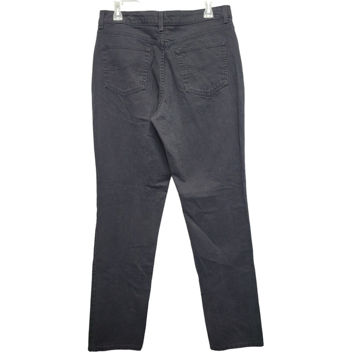 Faded Glory Womens 12 Tall Black Cotton Spandex Classic Denim Jeans w Pockets