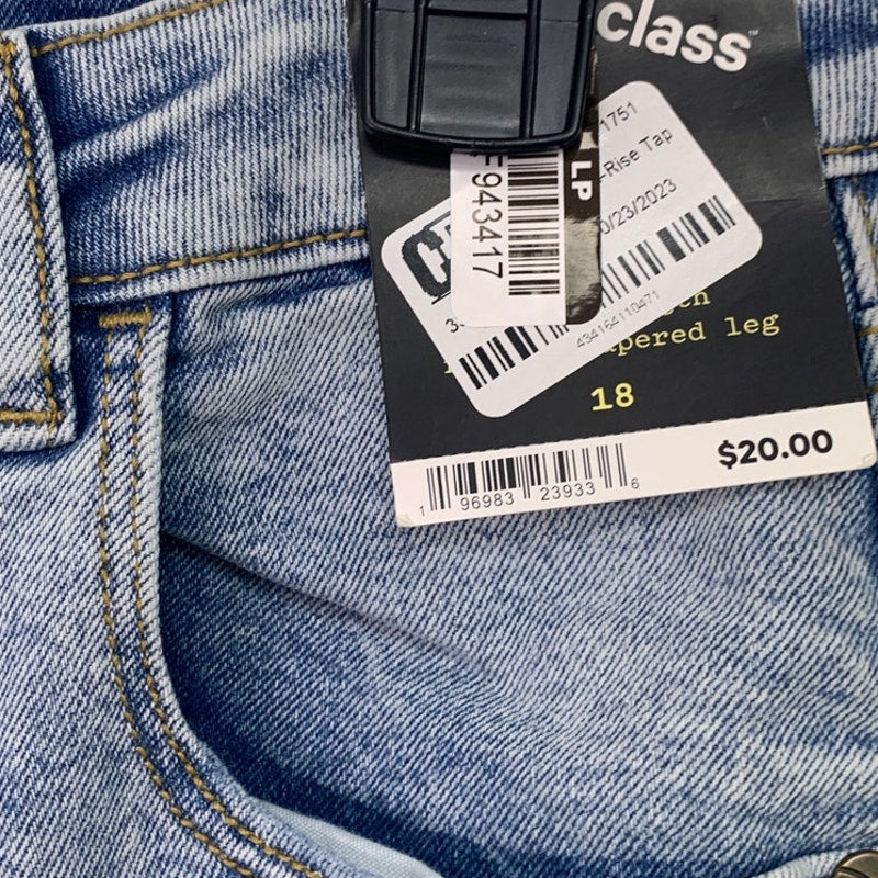 NWT New Art Class Girls Size 18 Distressed Adjustable Waist Denim Blue Jeans