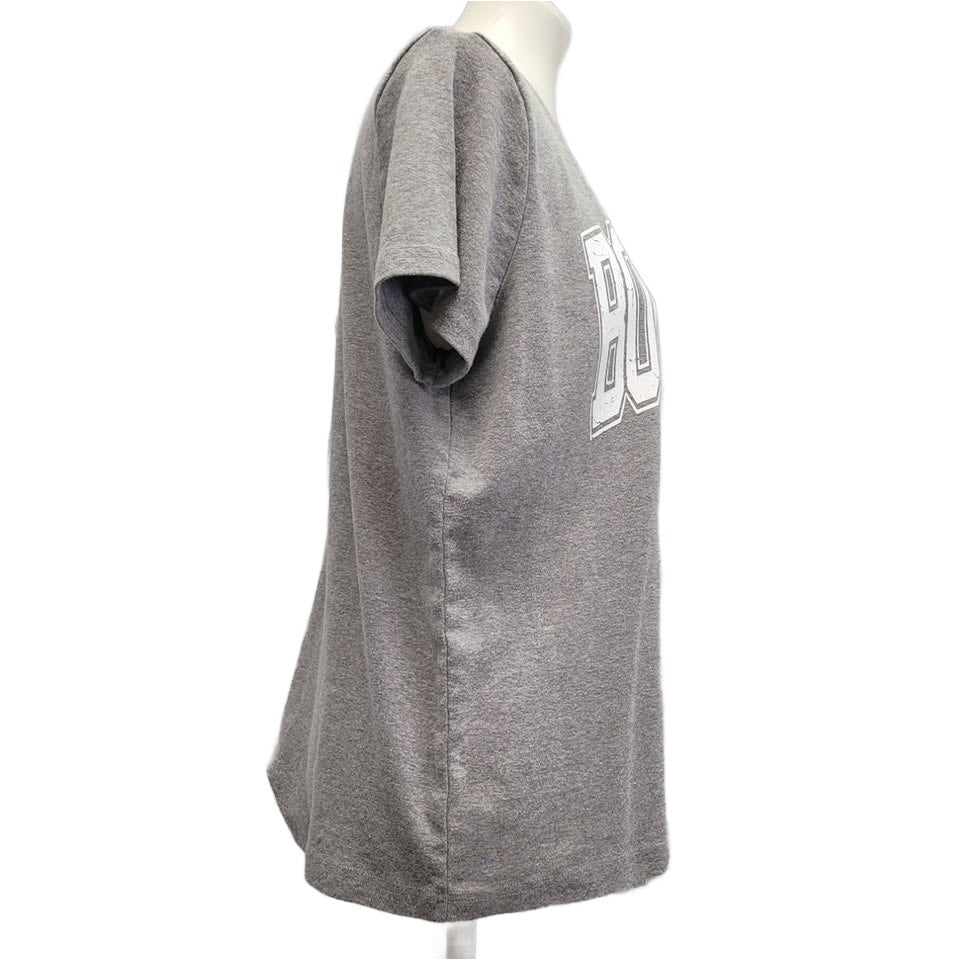 Hand Printed Upcycled Womens XL Bookworm Short Sleeve Crew Neck Tee Shirt