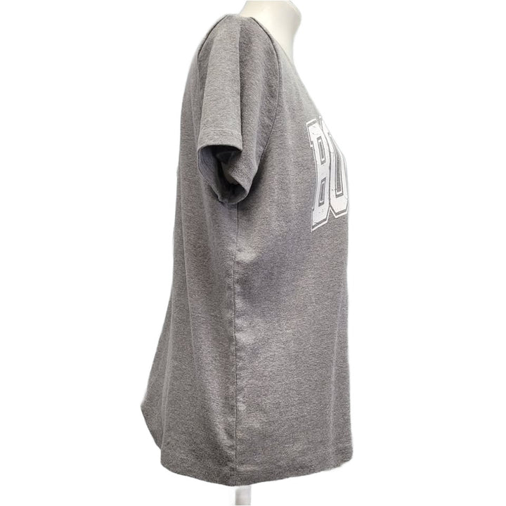 Hand Printed Upcycled Womens XL Bookworm Short Sleeve Crew Neck Tee Shirt