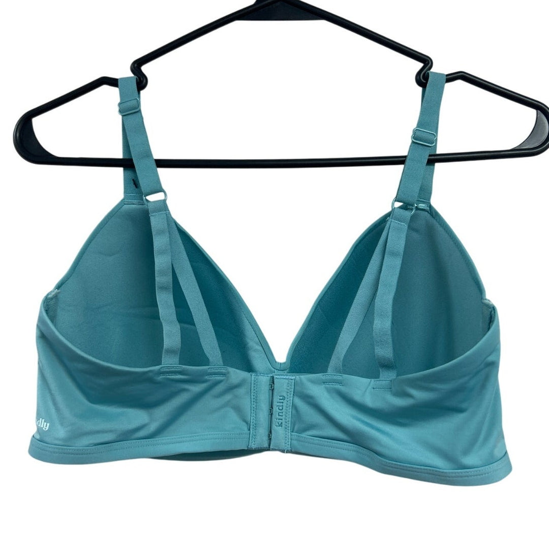 NWT New Kindly Womens Size 38D Blue Wire Free Adjustable Strap T Shirt Bra