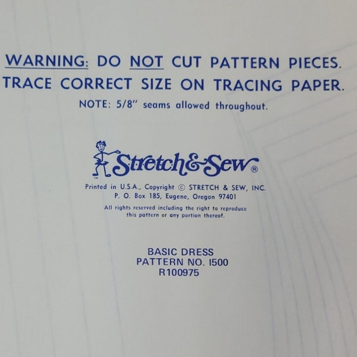 Vintage 1974 Stretch &amp; Sew 1500 Basic Sheath Dress Knit Fabric Uncut Pattern