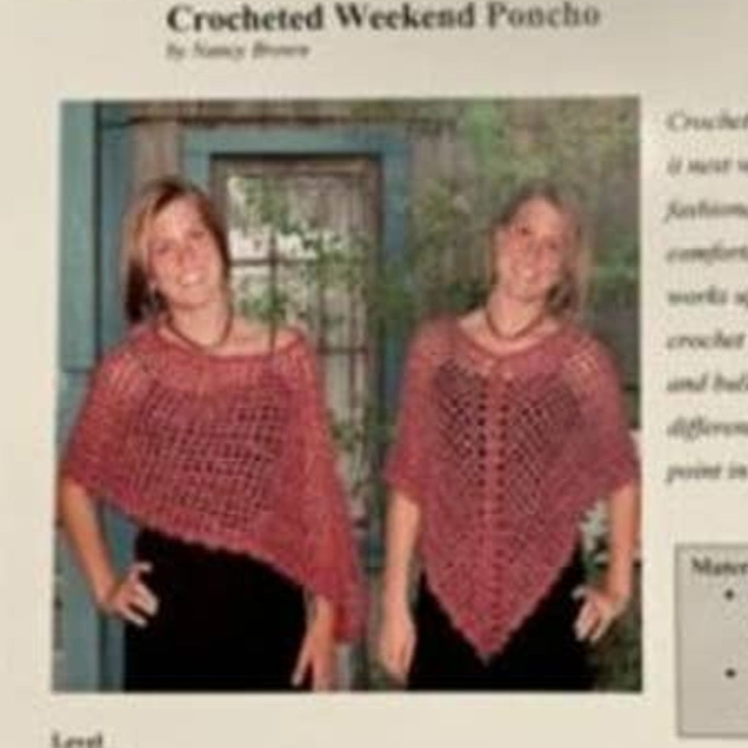 New Crochet Guild of America CGOA-015 by Nancy Brown Weekend Poncho Pattern