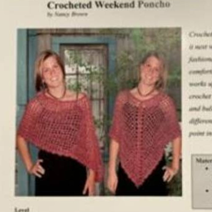 New Crochet Guild of America CGOA-015 by Nancy Brown Weekend Poncho Pattern