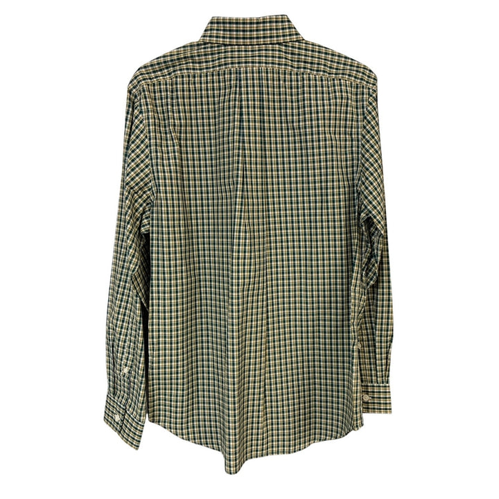 New Eddie Bauer Mens Small Dark Pine Long Sleeve Plaid Getaway Button Down Shirt