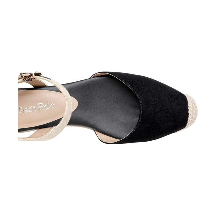 Dream Pairs Womens Size 10 Black Closed Toe Espadrille Ankle Strap Sandals Shoes