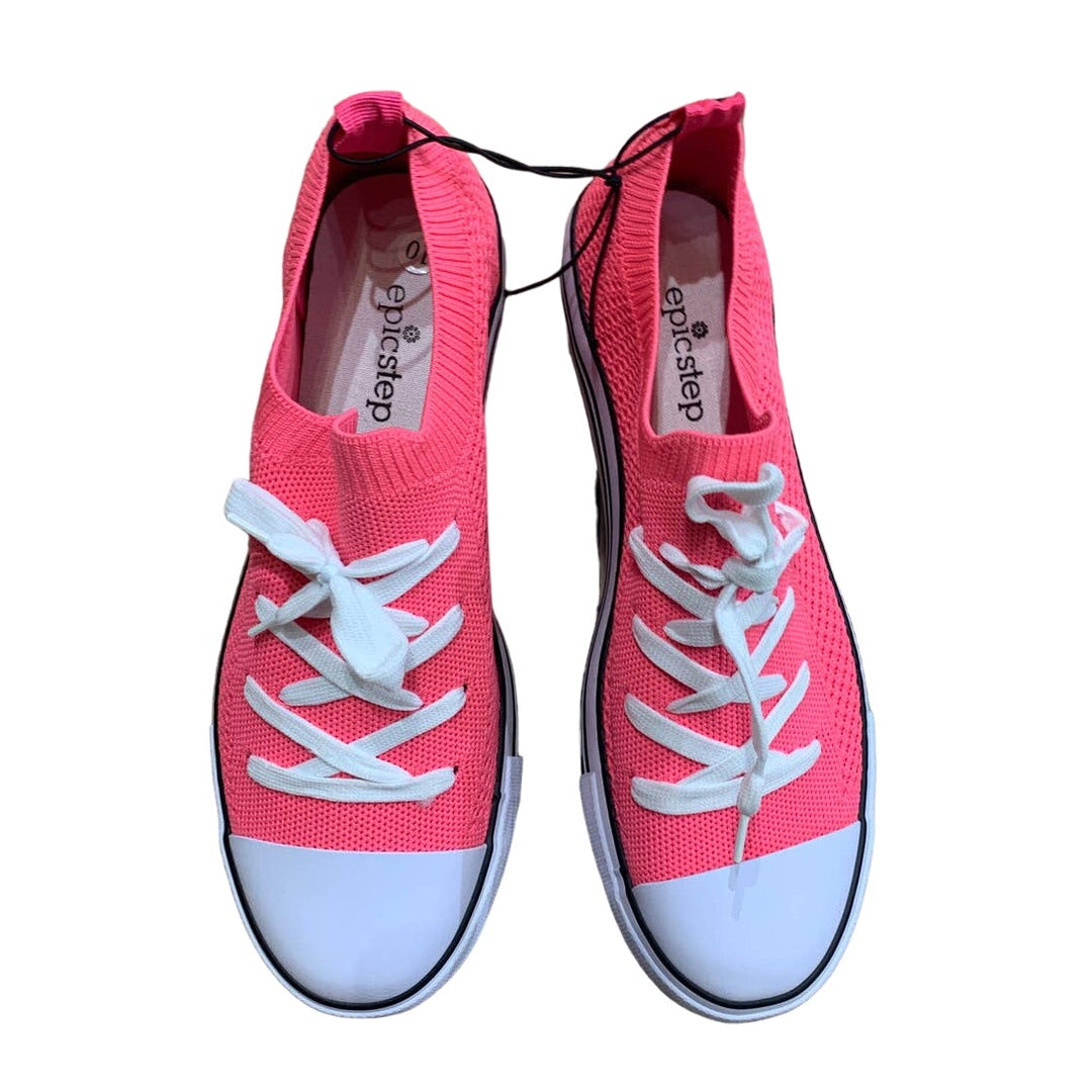 New Epicstep Ladies Size 10 Hot Pink Low Stretchy Mesh Sneakers Tennis Shoes