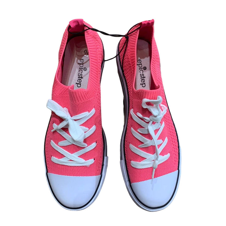 New Epicstep Ladies Size 10 Hot Pink Low Stretchy Mesh Sneakers Tennis Shoes
