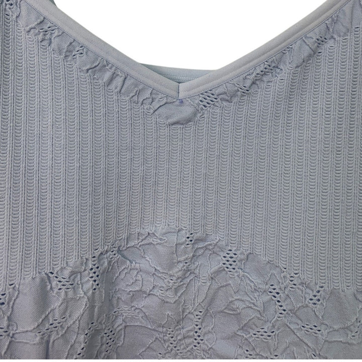 New Aerie Womens Medium Textured Floral V Neck Adjustable Strap Tank Top
