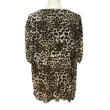 A Love Story Women 3X 3/4 Sleeve Flowy Leopard Print Scoop Neck Blouse Top