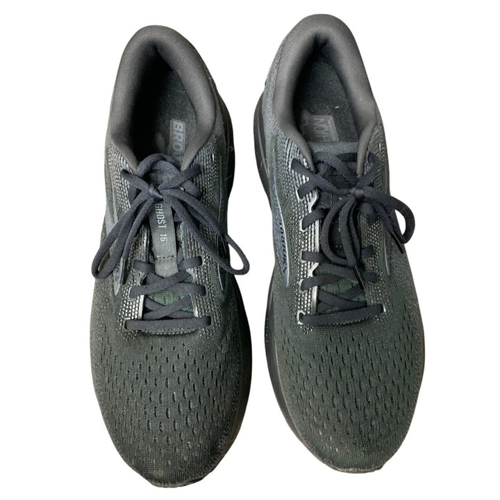 Brooks Mens Size 11.5 Ghost 16 Black Mesh Lace Up Neutral Walking Running Shoes