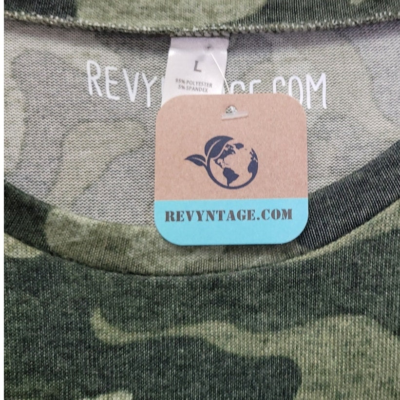 Hand Printed Upcycled Womens Large Long Sleeve Cat Kitten Camo Sweatshirt Dress