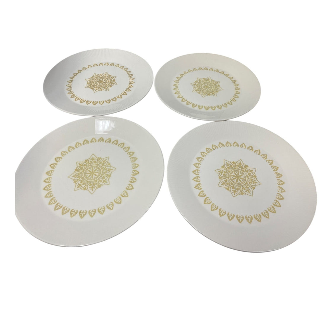4 Vintage 1960s Sheffield Serenade Solid White Gold 10" Ceramic Dinner Plates