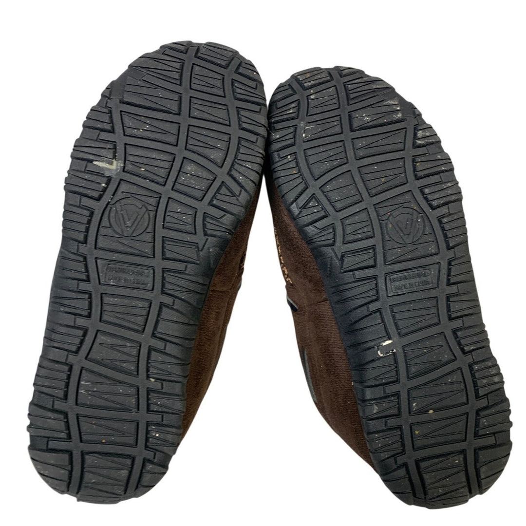 Mixin Mens 9.5 Brown Slippers Round Toe Lined Memory Foam Slip On House Shoes