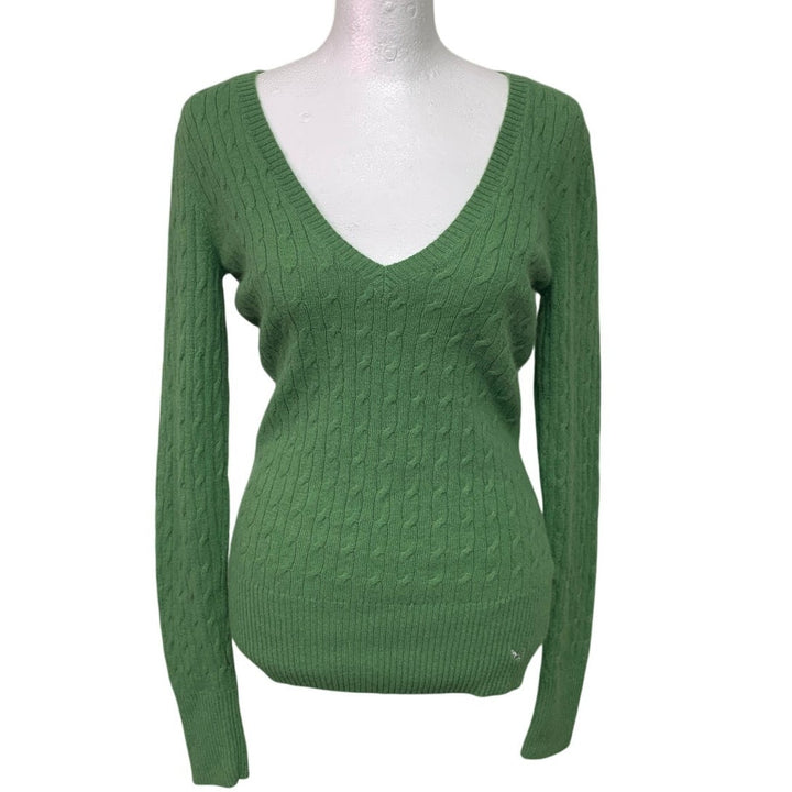 NWT New Lucidity Womens Large Rabbit Hair Blend Long Sleeve Deep V Knit Sweater