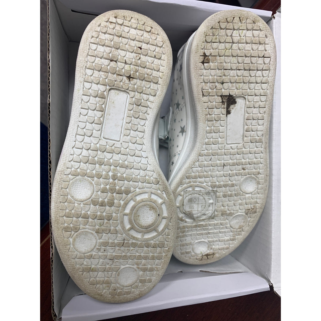 Dream Pairs Toddler Girls Size 10 White Hook Loop Silver Stars Athletic Shoes