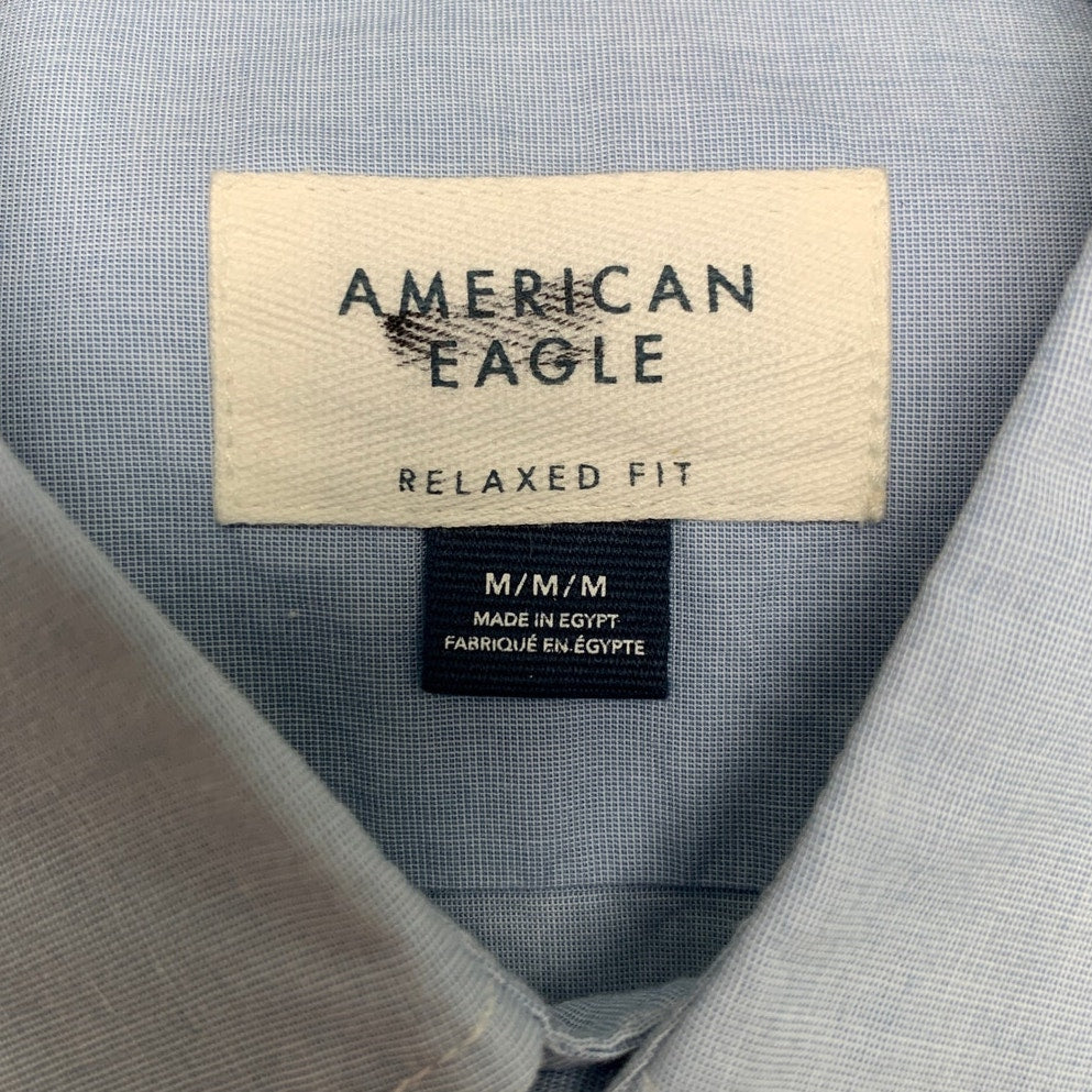 2 New American Eagle Mens Medium Striped Short Sleeve Button Up Collared Shirts