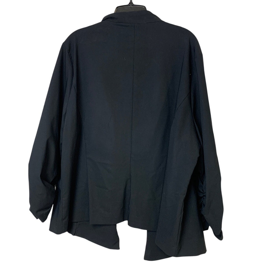 Torrid Womens Size 3 (22-24) Black Long Sleeve Open Blazer Jacket w Faux Pockets
