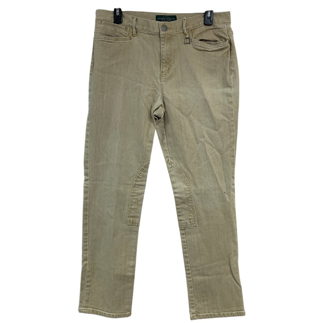 LRL Lauren Jeans Co Womens Size 10 Tan Cotton Blend Straight Leg Denim Jeans