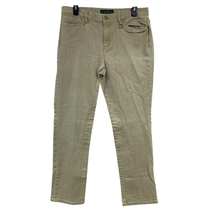 LRL Lauren Jeans Co Womens Size 10 Tan Cotton Blend Straight Leg Denim Jeans