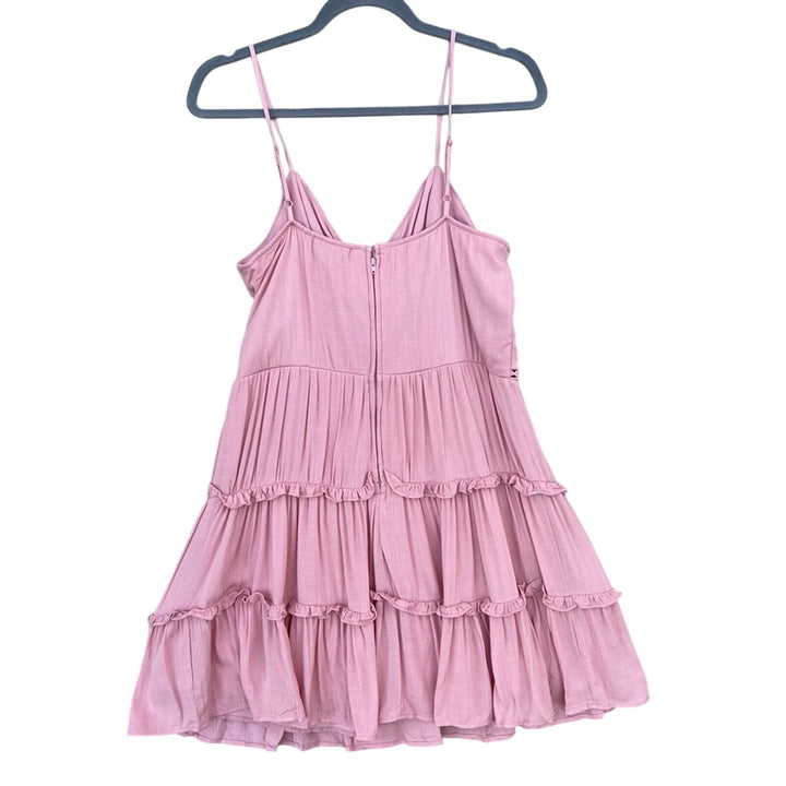 NWT New Francescas Trixxi Juniors XL Thin Strap Back Zip Tiered Lined Mini Dress