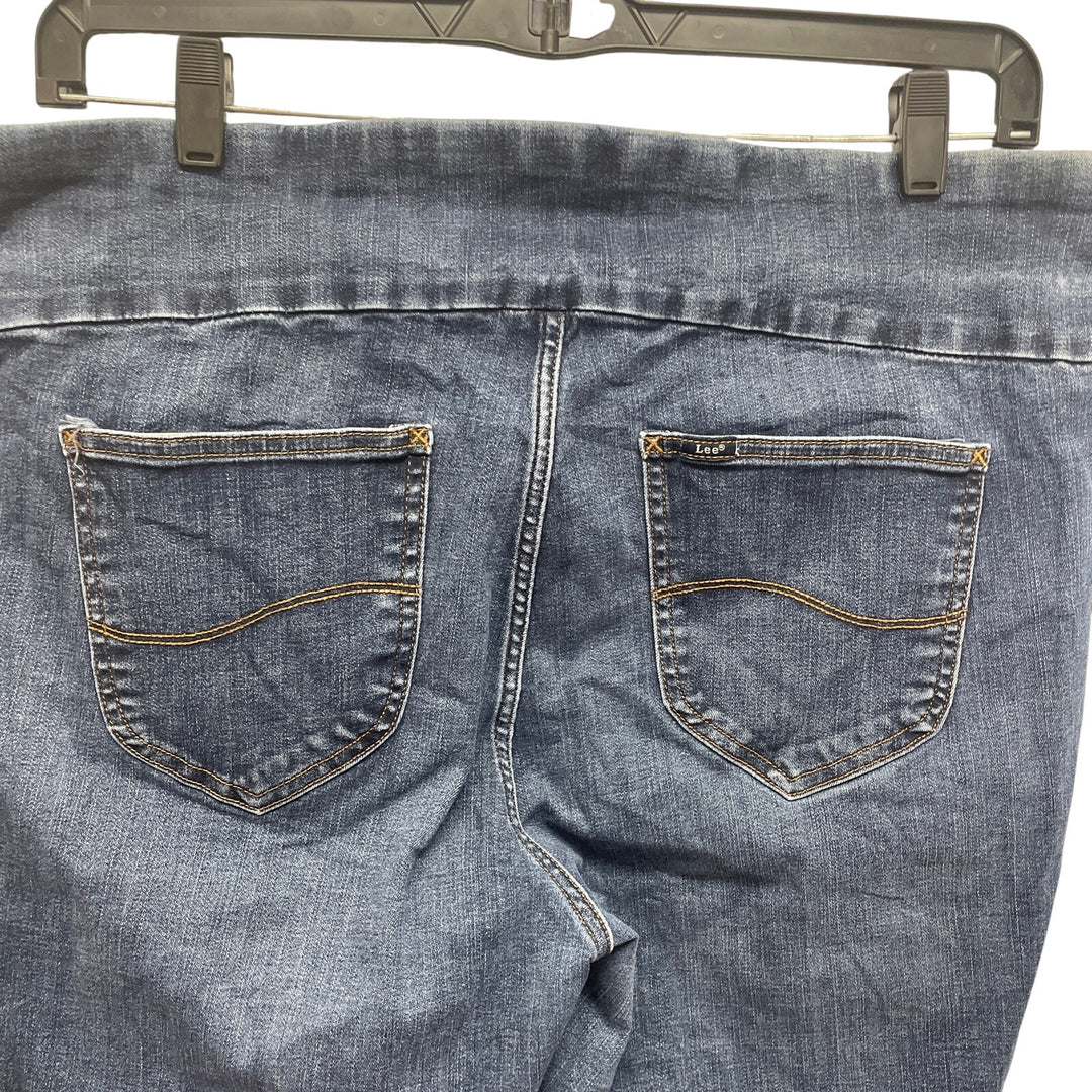 Lee Plus Size 22W Petite Slim Fit Skinny Leg Sculpting Stretch Denim Blue Jeans