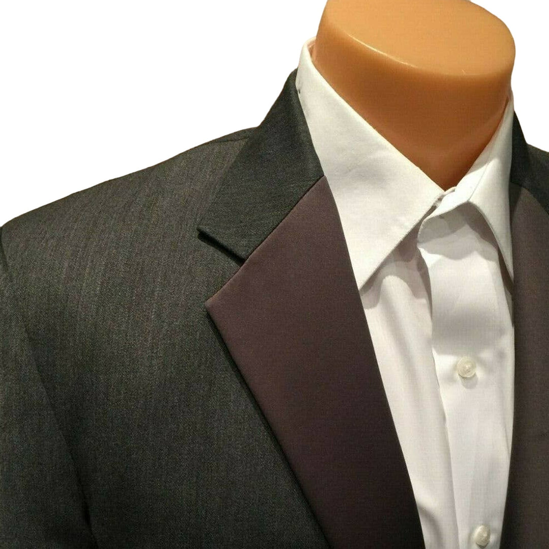 Chaps Ralph Lauren MISSING BUTTONS 40R GRAY Tuxedo Jacket Wedding Prom Costume