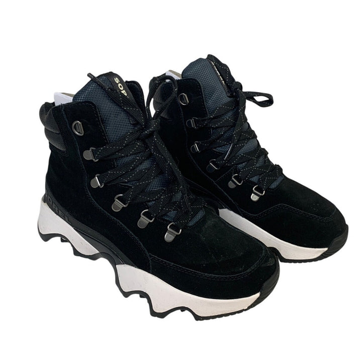 Sorel Womens Size 9 Black Ankle Boot Lace Up Kinetic Impact Conquest Plus Shoes