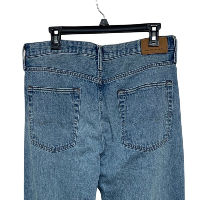 New American Eagle Mens 32 X 30 Cotton Blend Athletic Fit Denim Blue Jeans