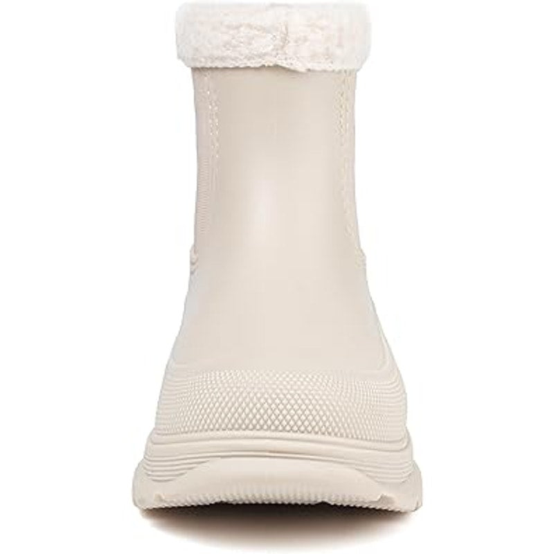 New Eyushijia Womens Size 9 Beige Lined Slip On Short Waterproof Rain Boot Shoes