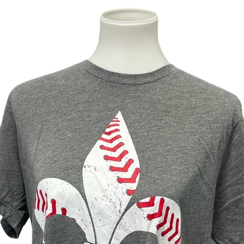 Arch Apparel Womens Large Fleur De Lis St Louis Baseball Crew Neck Tee Shirt