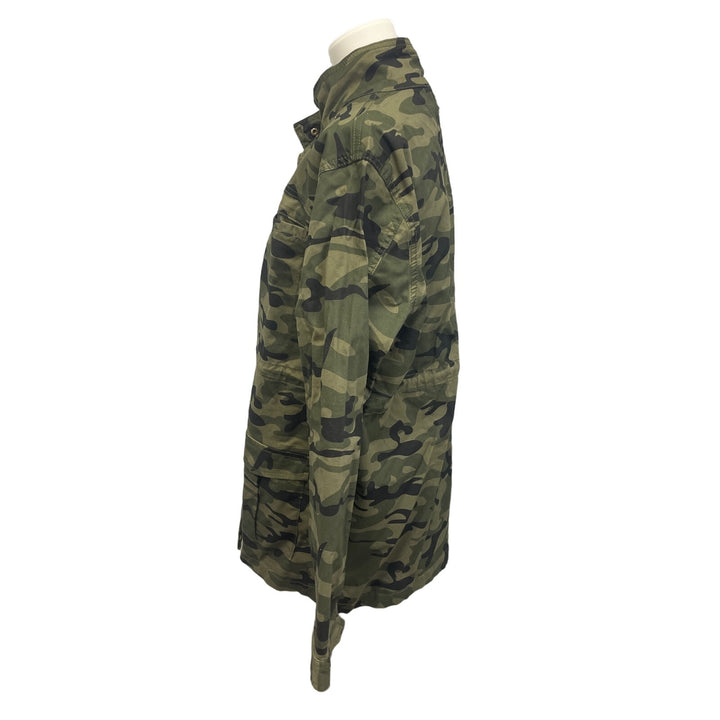 Serra Womens Large Camouflage Camo Long Sleeve Stretch Cotton Snap Up Jacket