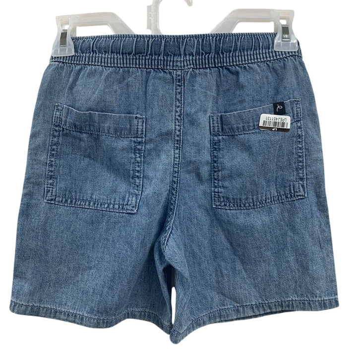 2 New Cat &amp; Jack Kids Large (10/12) Cotton Denim Jean Pull On Elastic Shorts