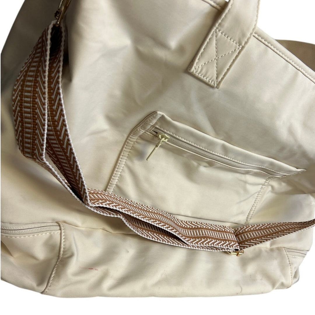 LOVEVOOK Ivory Womens Large Capacity Water Resistant Fabric Travel Weekend Bag