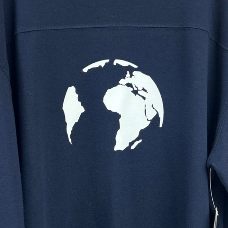 NWT New Hand Printed Mens XXL Save The Earth Globe World Long Sleeve Sweatshirt