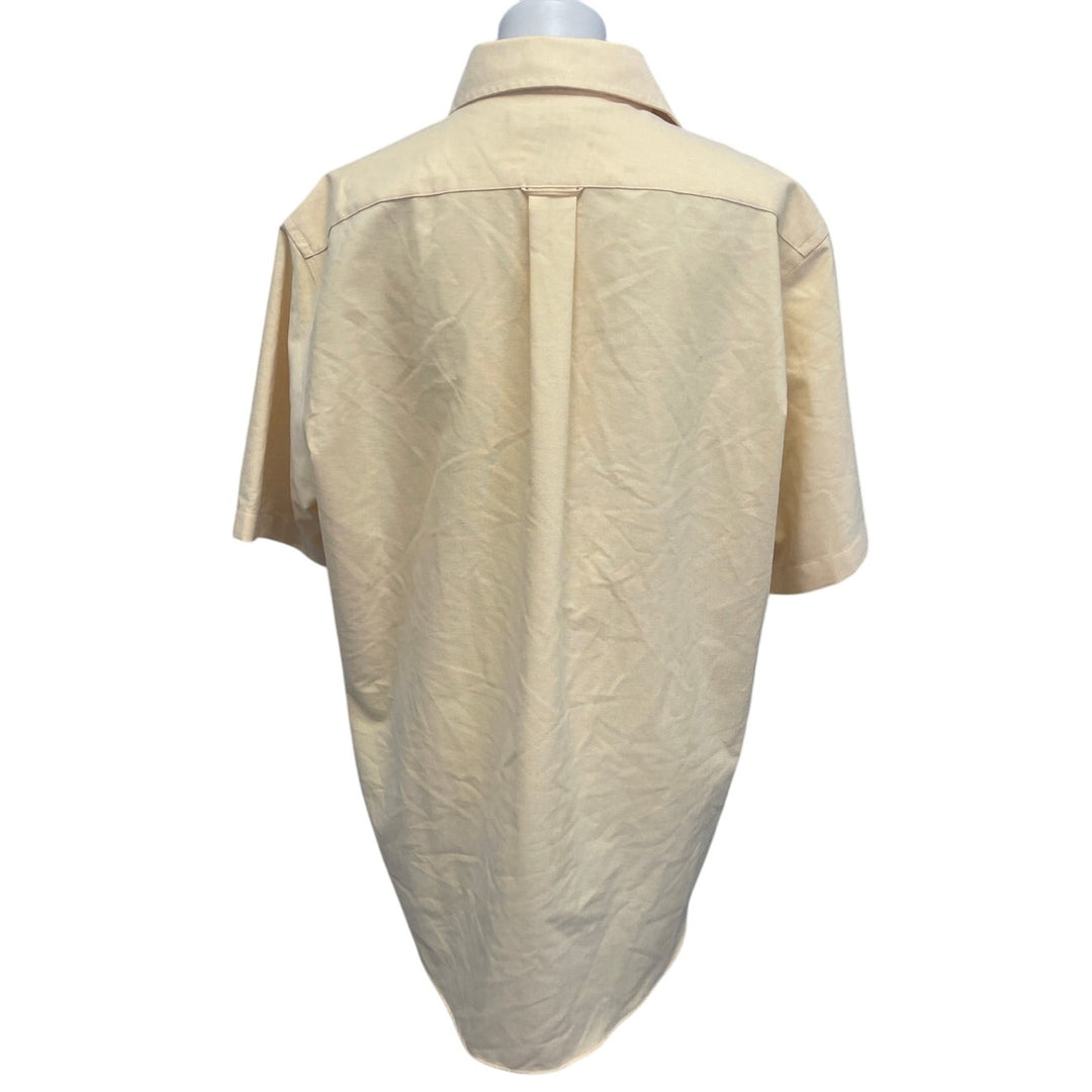 Croft &amp; Borrow Mens Large Wrinkle Resistant Short Sleeve Button Down Shirt