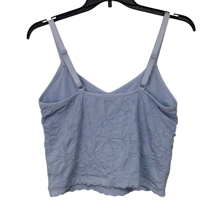 New Aerie Womens Medium Textured Floral V Neck Adjustable Strap Tank Top