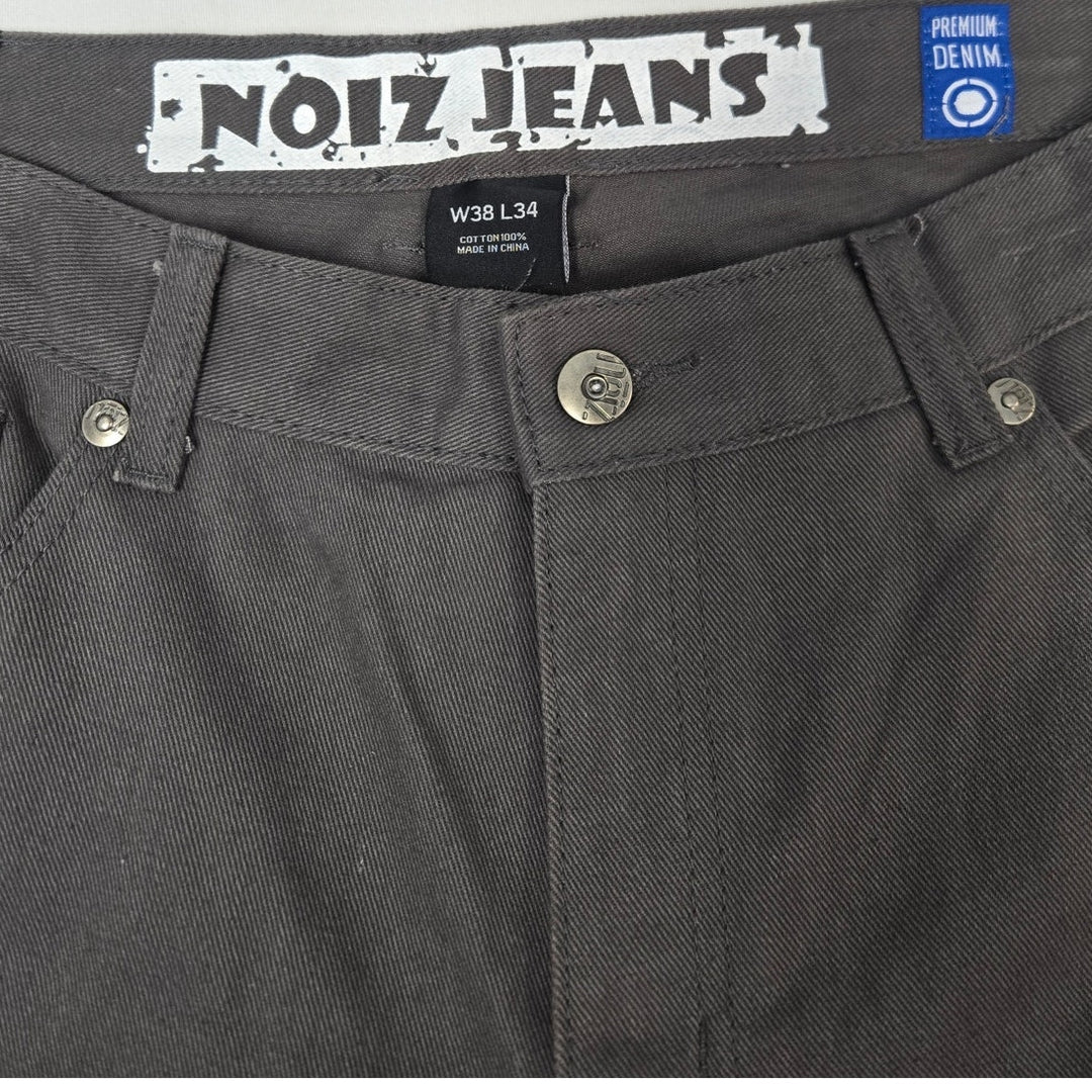 Noiz Mens 38X34 Ribbed Leg Staight Cut Cotton Multi Pocket Premium Denim Jeans