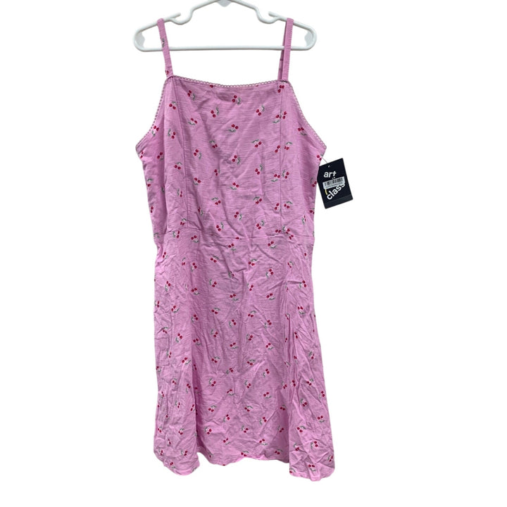 New Art Class Girls Large (10/12) Cherry Thin Strap Back Zip Scallop Edge Dress