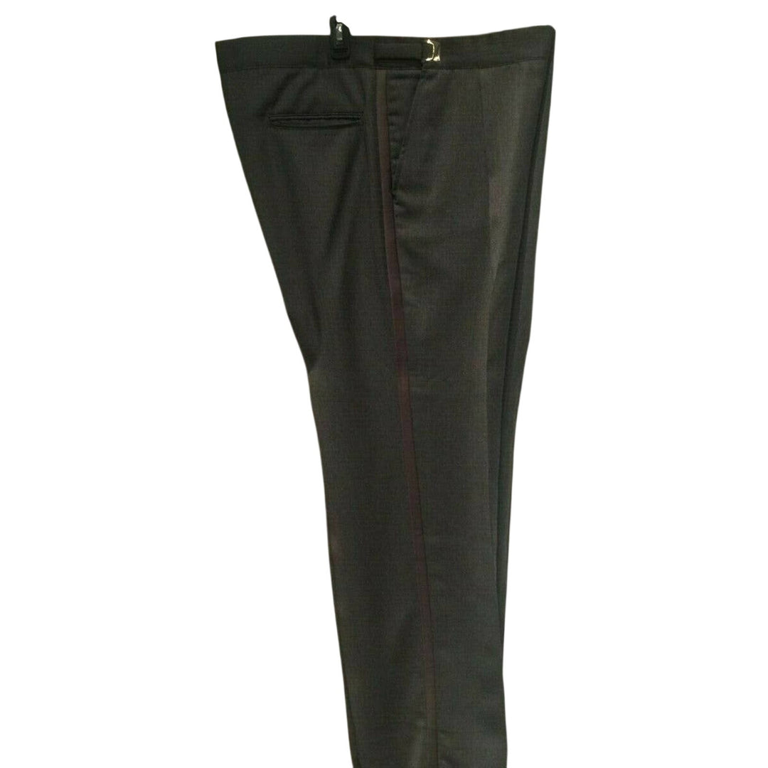 Size 33/34/35 Adjustable Waistband Gray Wool Blend 32" inseam Men&