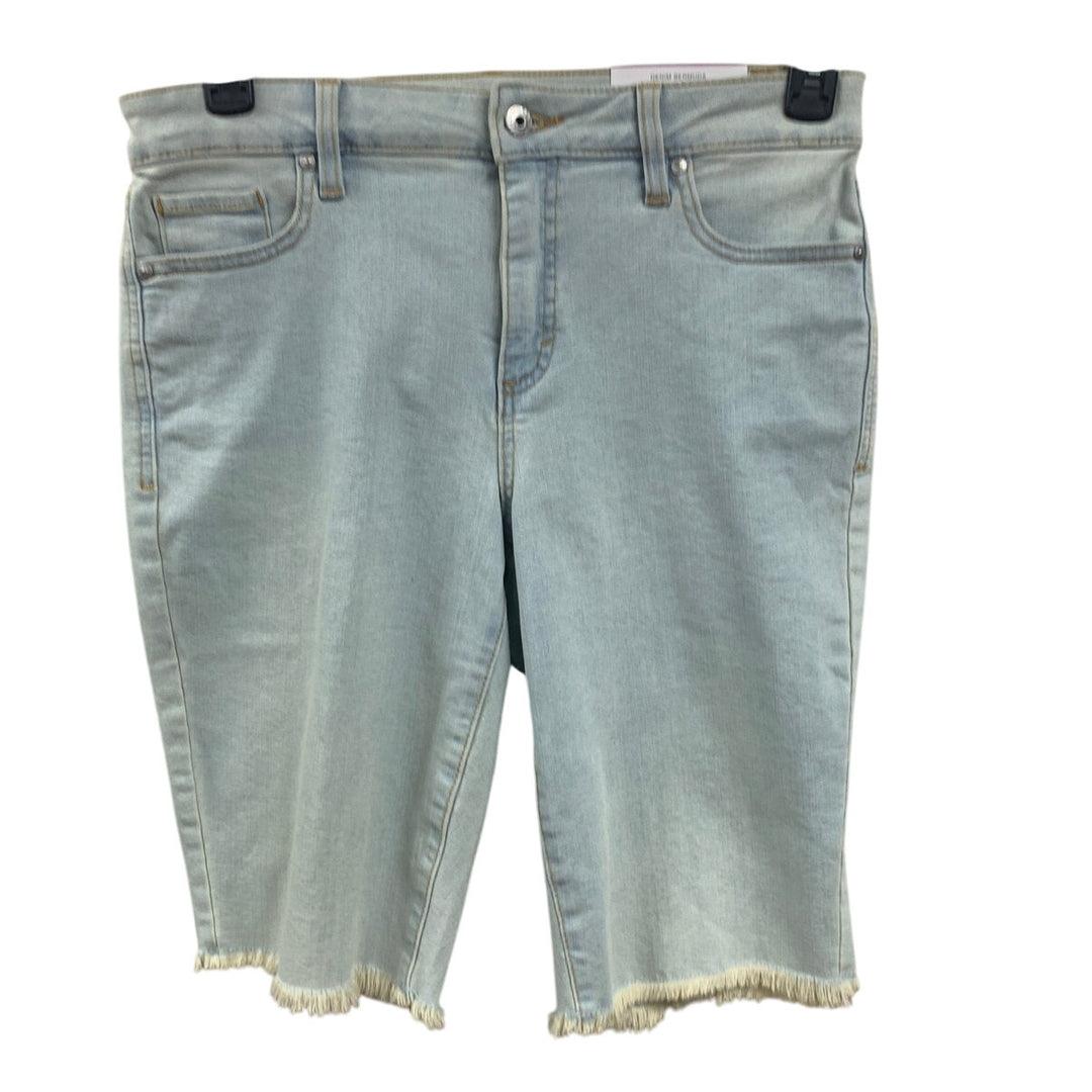 New Style&amp;Co Womens Size 6 Mid Rise Slim Pockets Bermuda Style Blue Denim Shorts