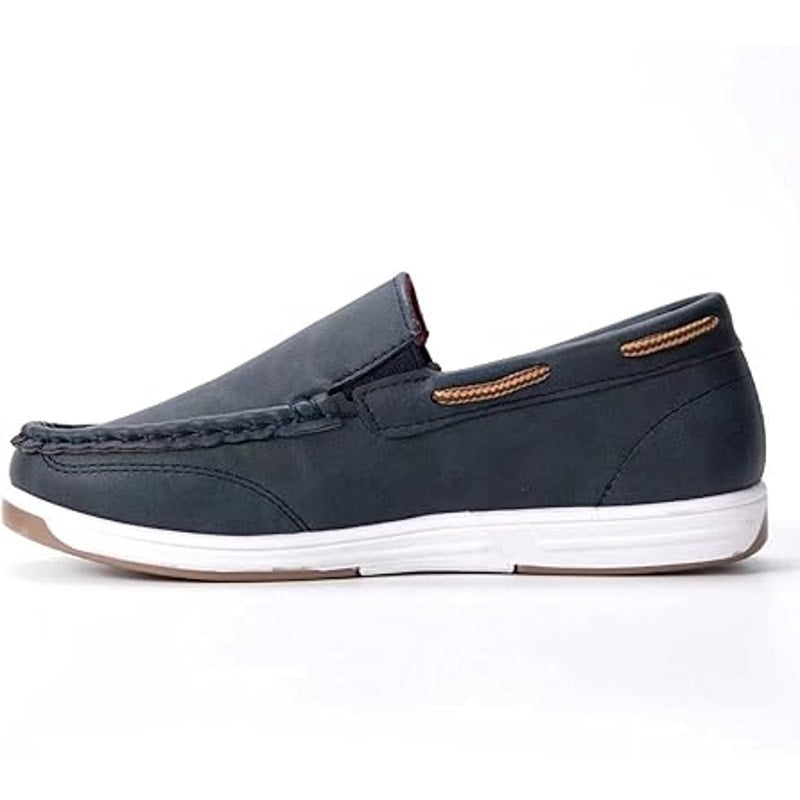 Cherry Popo Little Boys Size 2 Navy Blue Faux Leather Slide On Loafer Boat Shoes