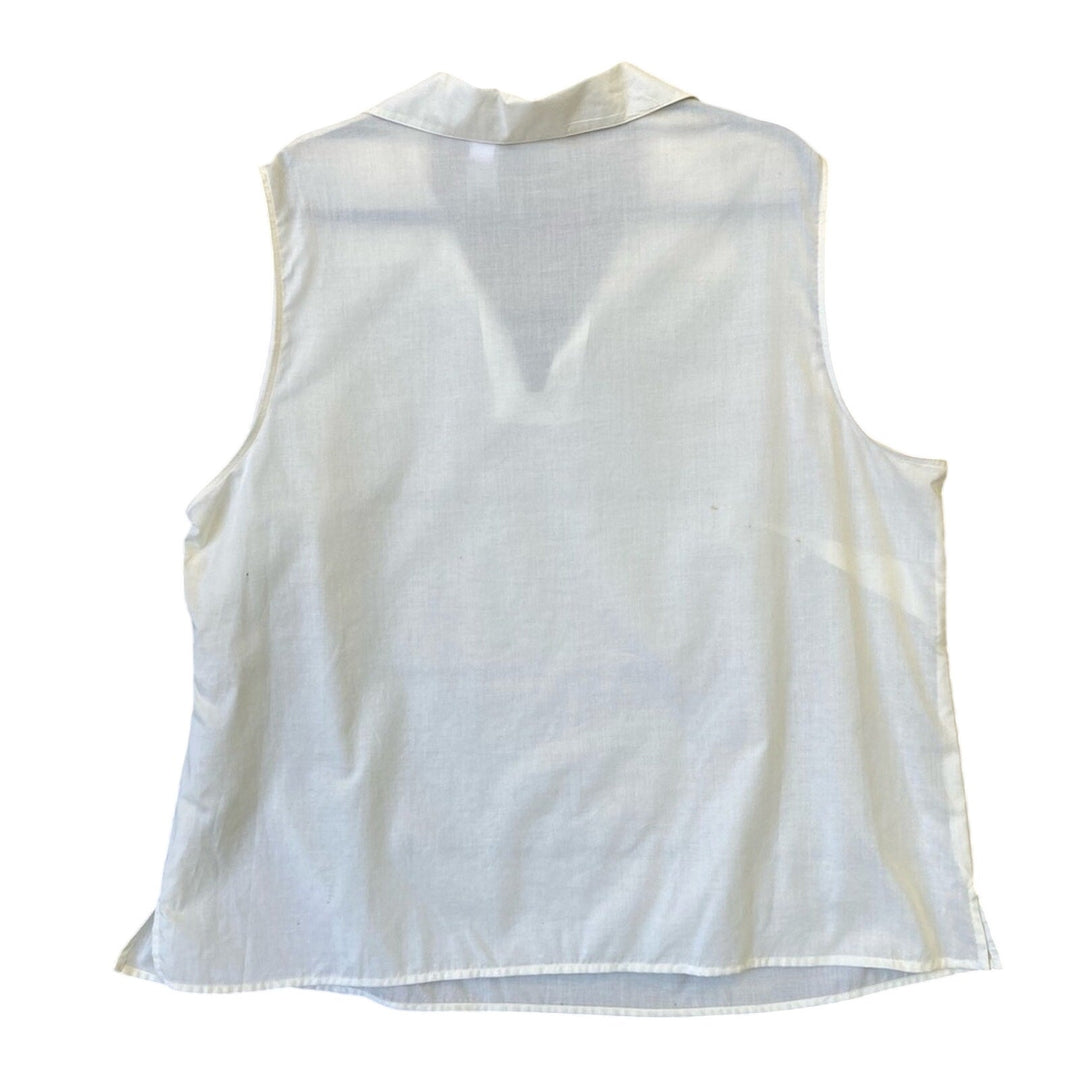 NWT New Villager Sport Womens Size 3X Plus Ivory 100% Cotton Sleeveless Blouse