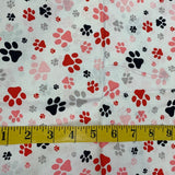 1 YD New Create It 36" X 42" Valentine Puppy Dog Paws Quilting Cotton Fabric