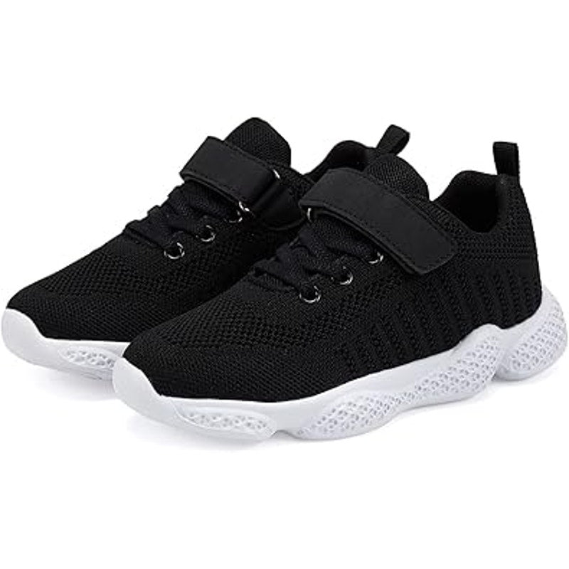 Santiro Little Boys Size 13 Black Hook Loop Slide In Breathable Athletic Shoes